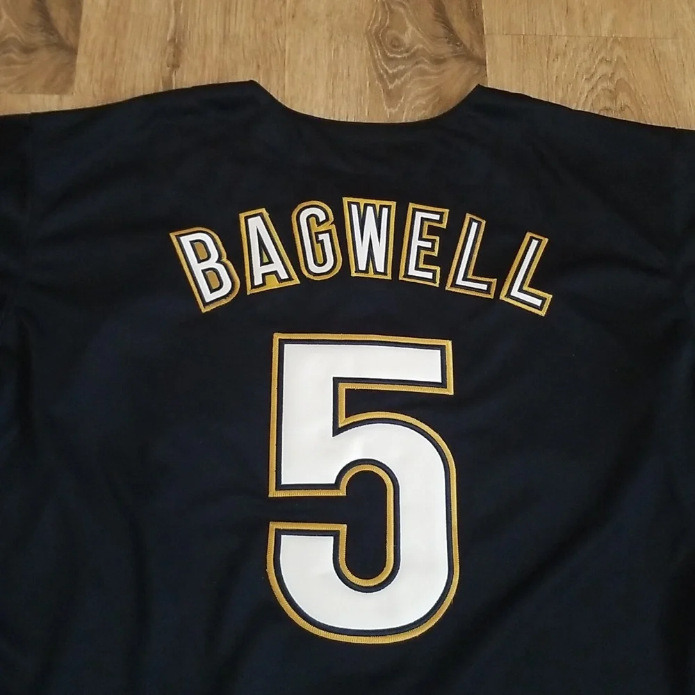 Jeff Bagwell Astros Blue Throwback Mens Stitched New Astrodome - Picture 12 of 12